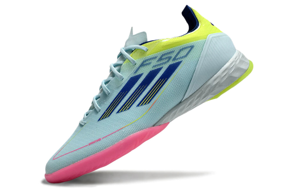 Chuteira Adidas X F50 Futsal - Azul claro/Rosa/Rosa