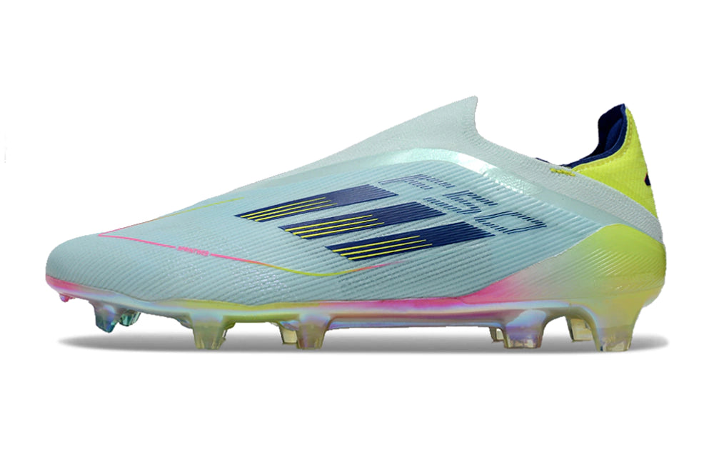 Chuteira Adidas F50 X Laceless Campo - Azul/Verde/Rosa