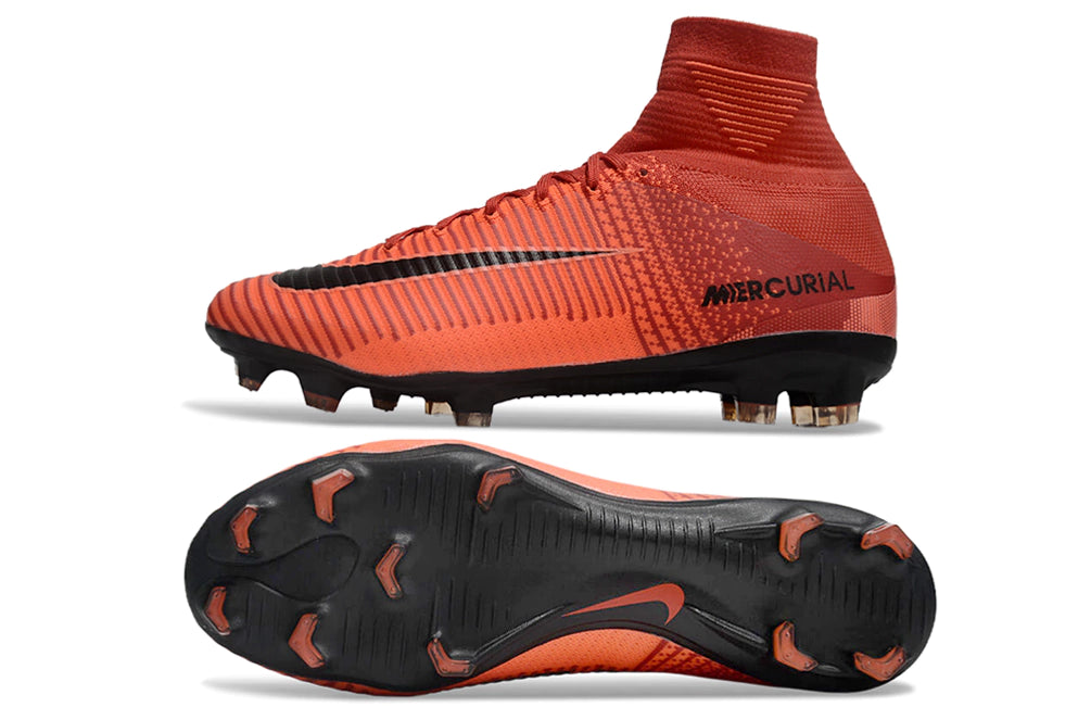 Chuteira Nike Mercurial Superfly 5 Elite Campo - Laranja/Preto