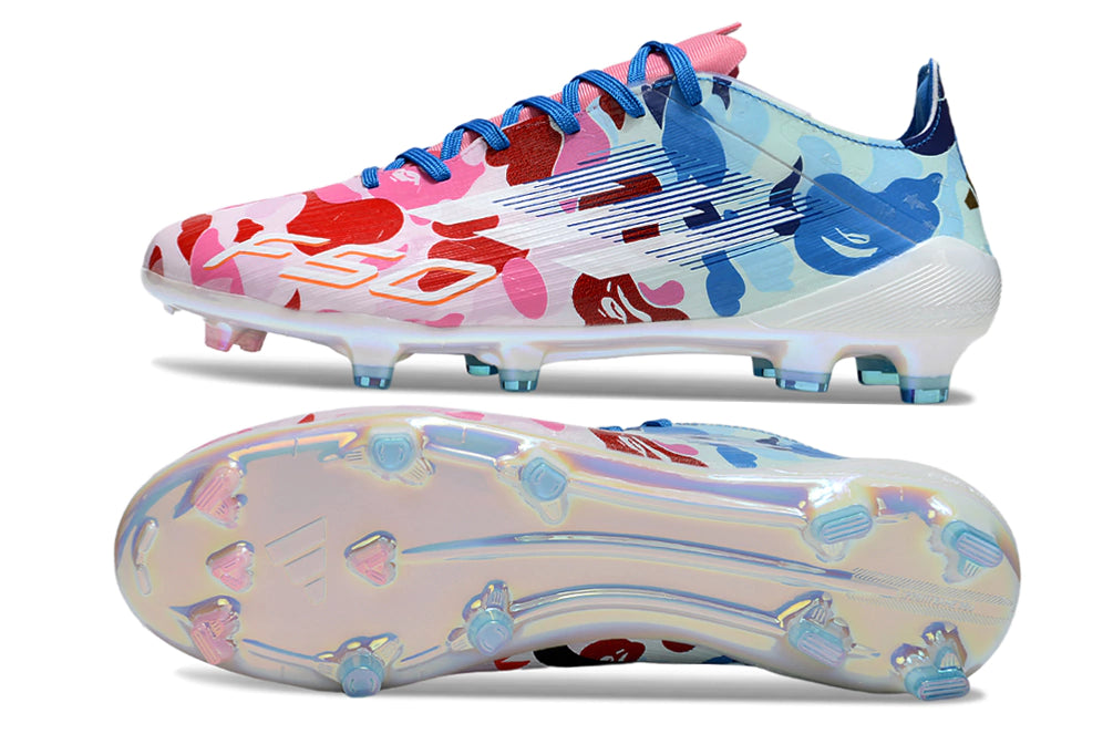 Chuteira Adidas F50 X Campo - Rosa/Azul