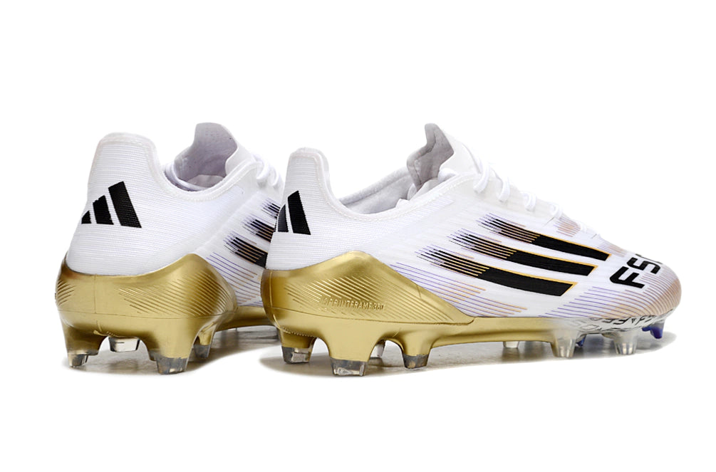 Chuteira Adidas F50 X Campo - Branco/Dourado