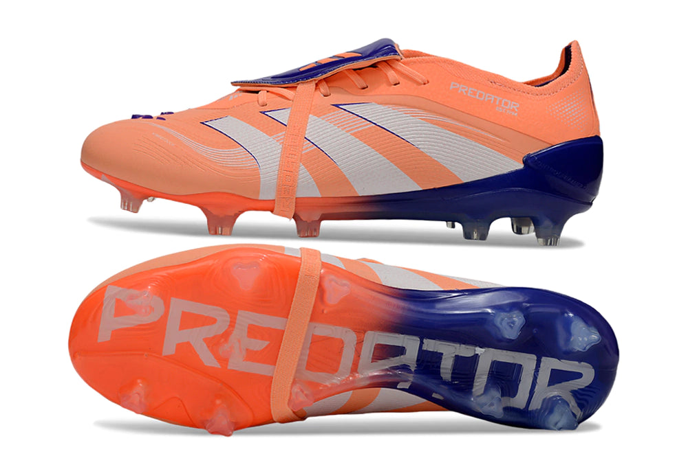 Chuteira Adidas Predator Elite Tongue 25 Campo FG - Laranja/Azul