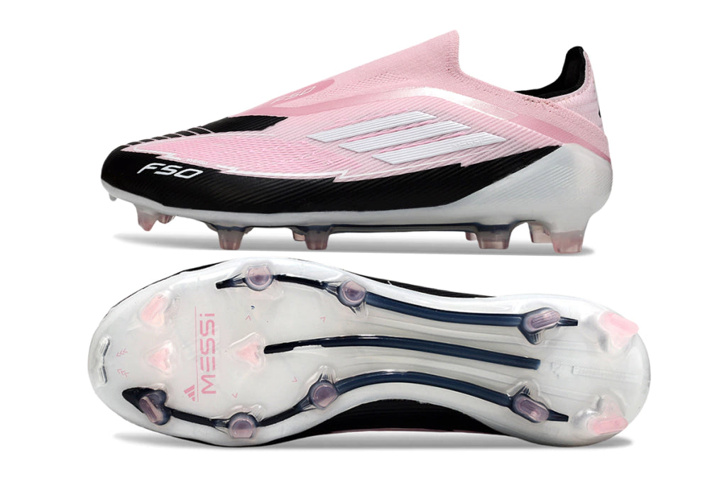 Chuteira Adidas F50 X Laceless Campo - Rosa/Branco