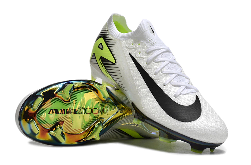 Chuteira Nike Air Zoom Mercurial Vapor 16 Elite FG - Branco/Verde/Preto