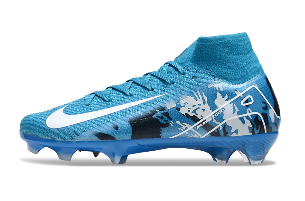 Chuteira Nike Air Zoom Mercurial Superfly 10 Elite Campo - Azul/Branco