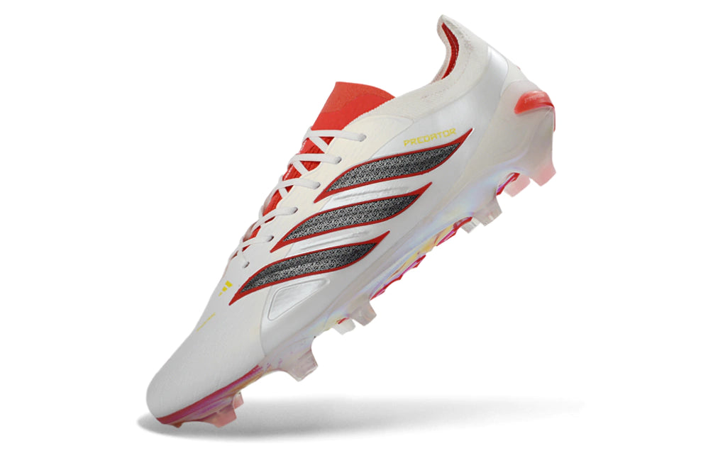 Chuteira Adidas Predator Elite 26 Campo FG - Branco/Vermelho