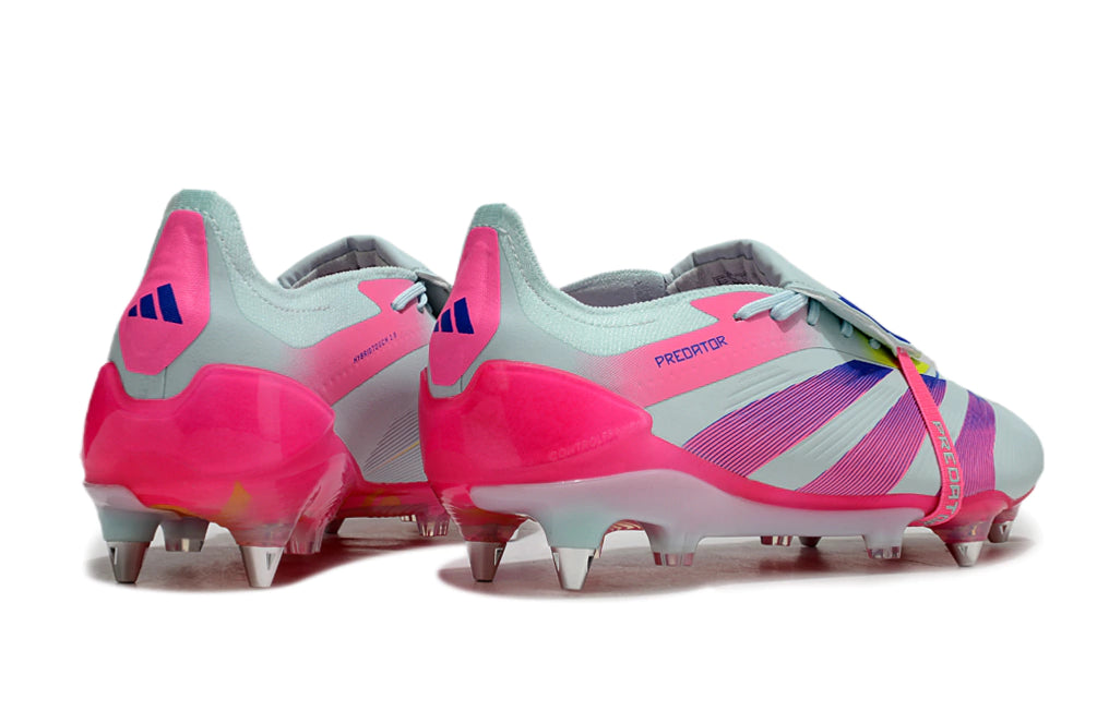 Chuteira Adidas Predator Elite Tongue SG - Rosa/Branco