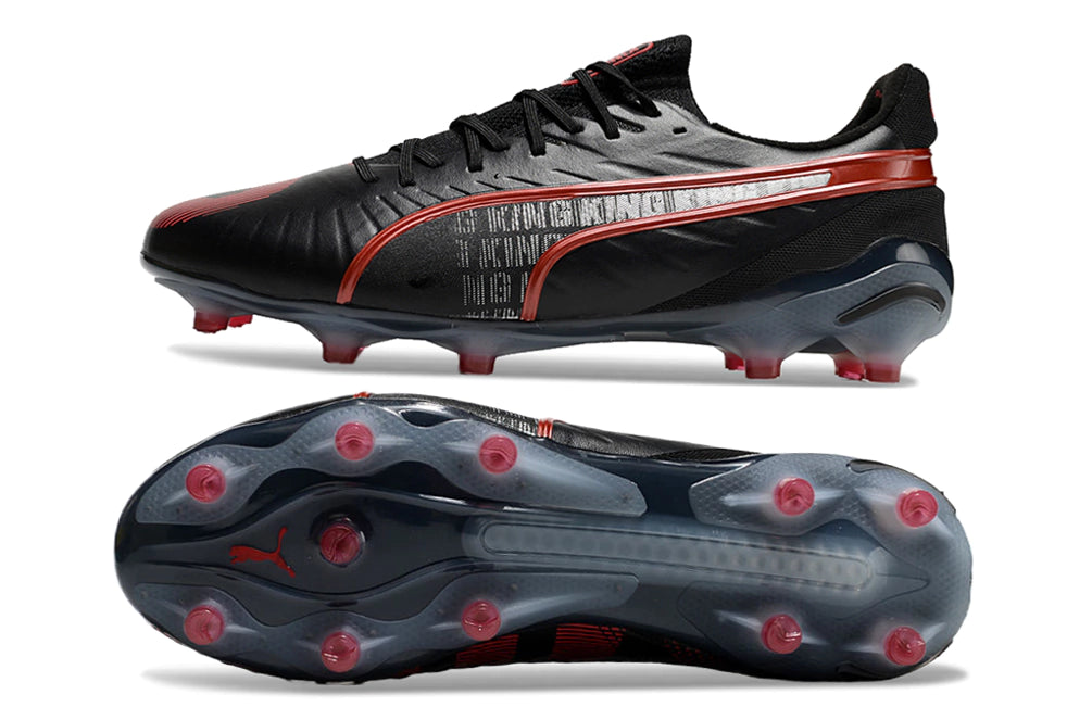 Chuteira Puma King Ultimate X FG - Preto/Vermelho