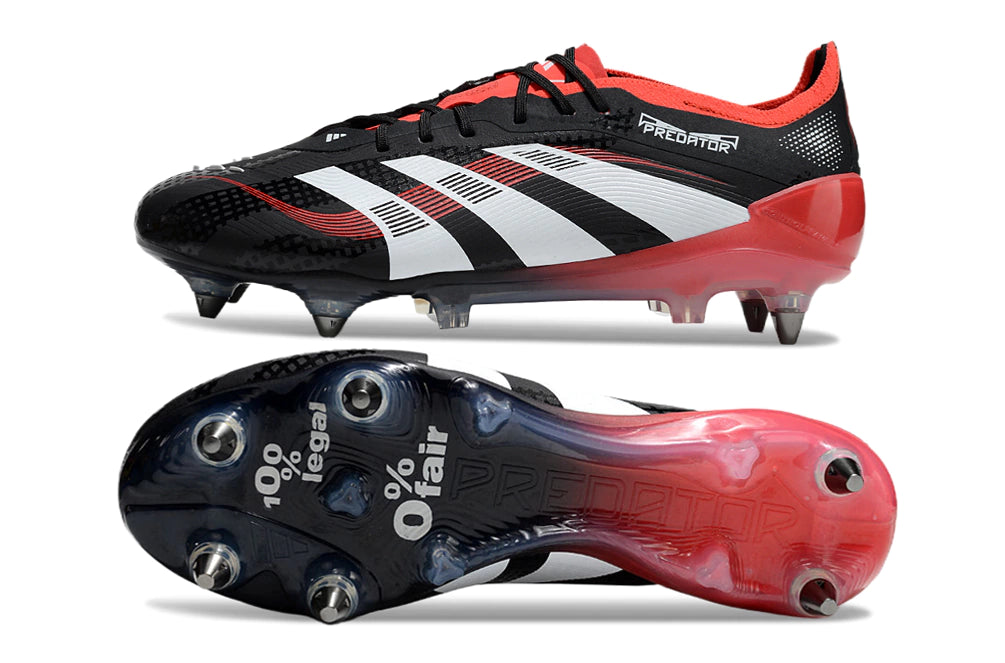 Chuteira Adidas Predator 25 Elite SG - Preto/Vermelho/Branco