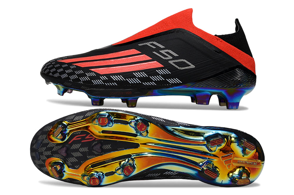 Chuteira Adidas F50 X Laceless Campo - Preto/Vermelho