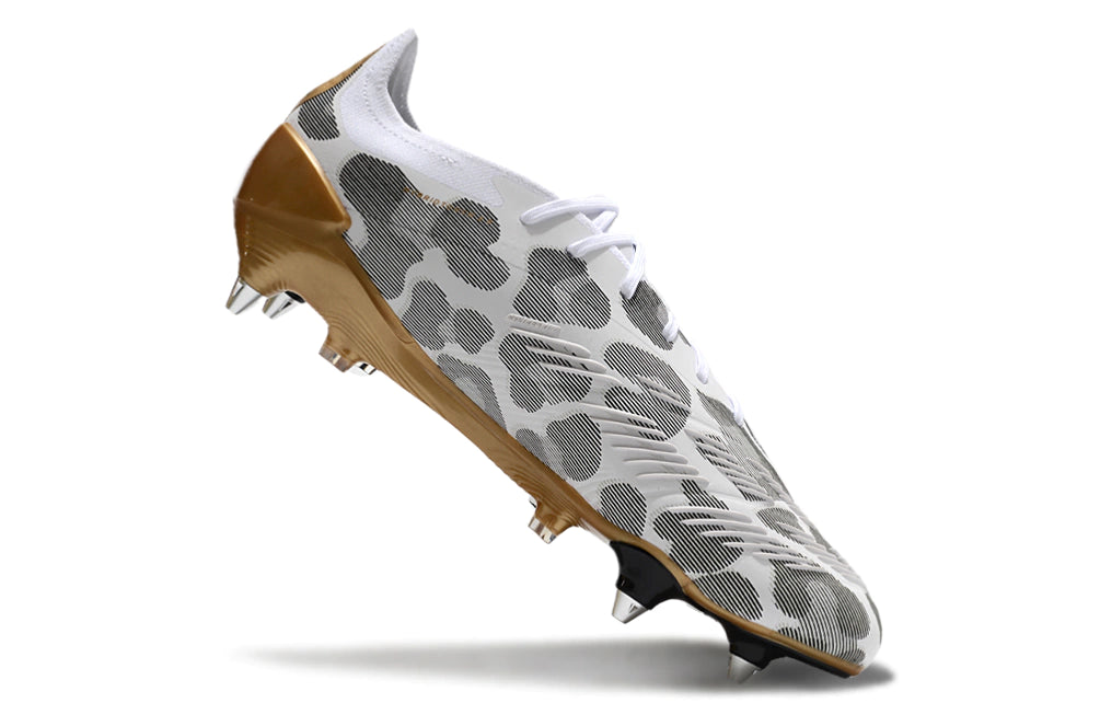 Chuteira Adidas Predator Elite SG - Branco/Preto/Dourado