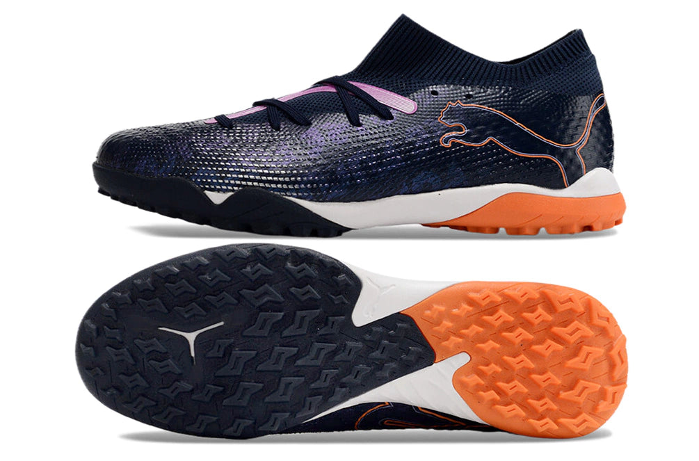 Chuteira Puma Future 7 Match Society - Preto/Laranja/Preto