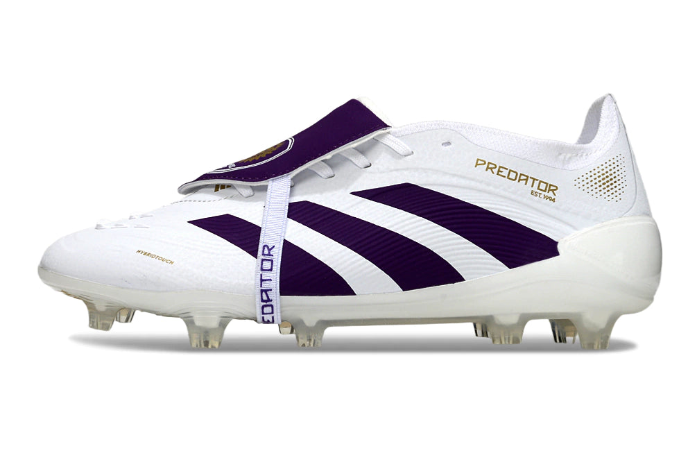 Chuteira Adidas Predator Elite Tongue 25 Campo FG - Branco/Roxo