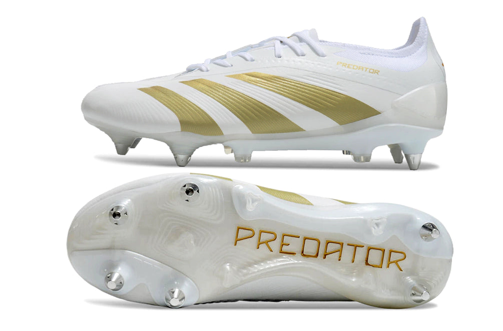 Chuteira Adidas Predator Elite SG - Branco/Dourado