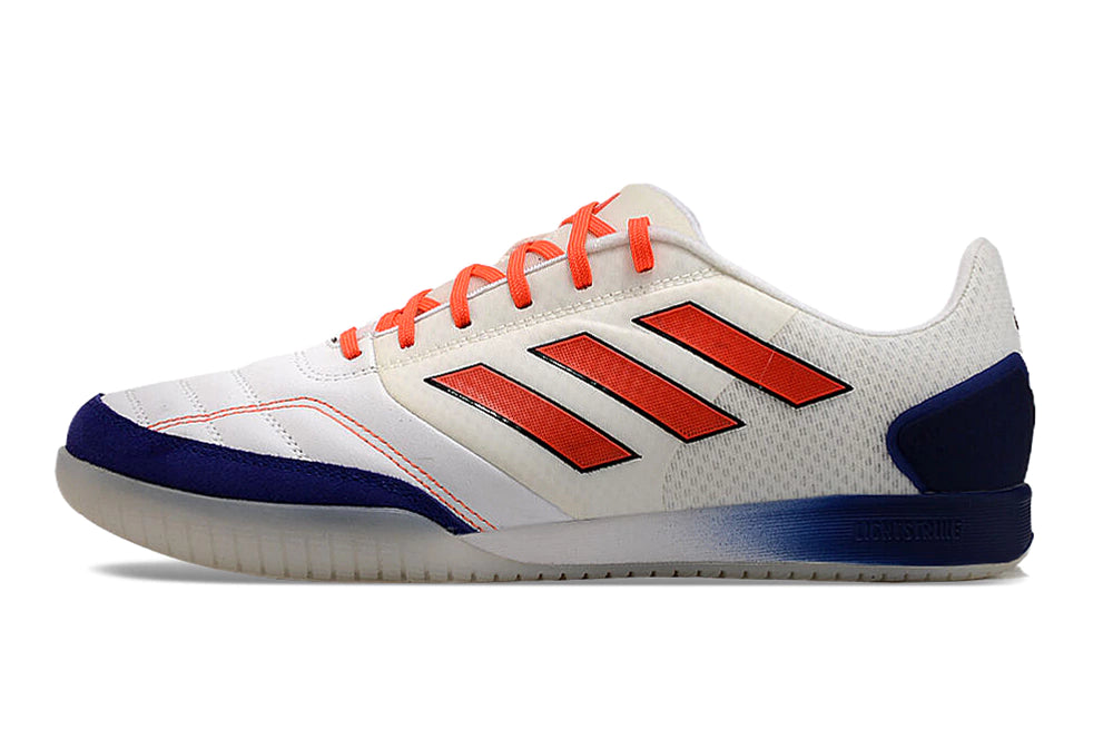 Chuteira Adidas Top Sala Futsal - Branco/Azul/Laranja