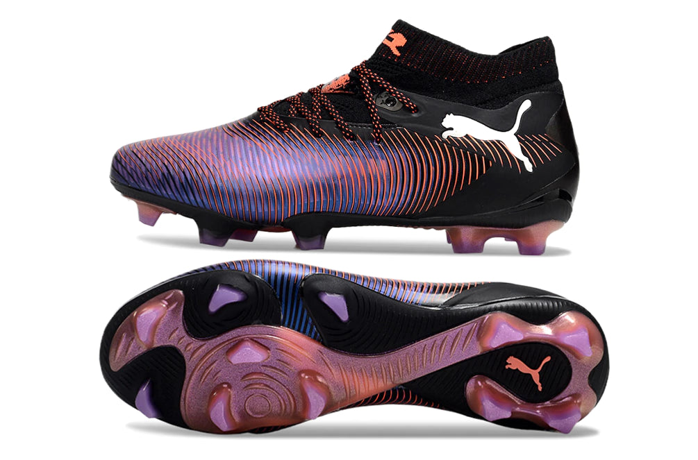 Chuteira Puma Future 8 Ultimate Botinha Campo FG - Preto/Roxo