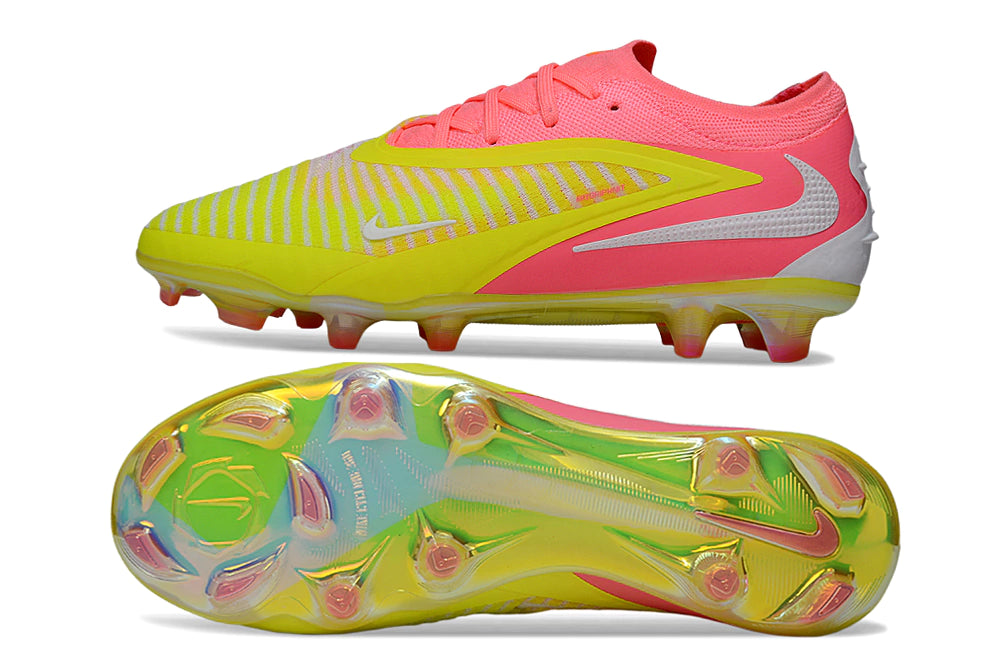 Chuteira Campo NIKE Phantom 6 Elite FG - Rosa/Amarelo