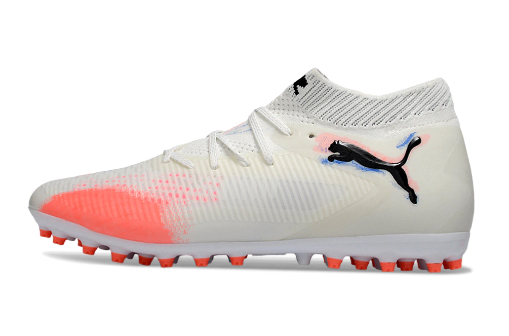 Chuteira Puma Future 8 Match MG - Branco/Laranja