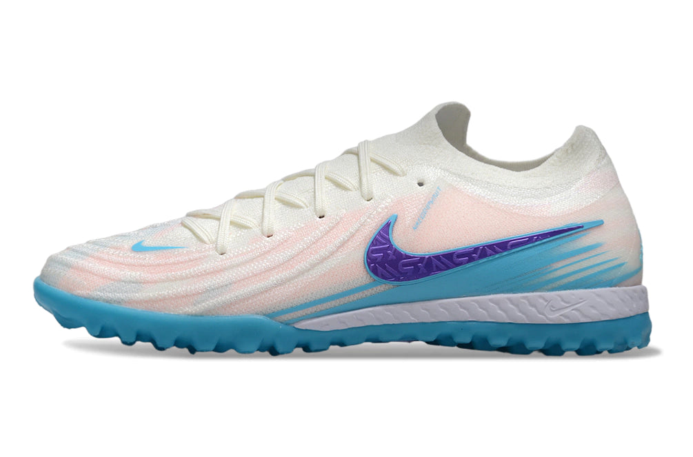Chuteira Nike Phantom GX 2 Elite Society TF - Branco/Azul