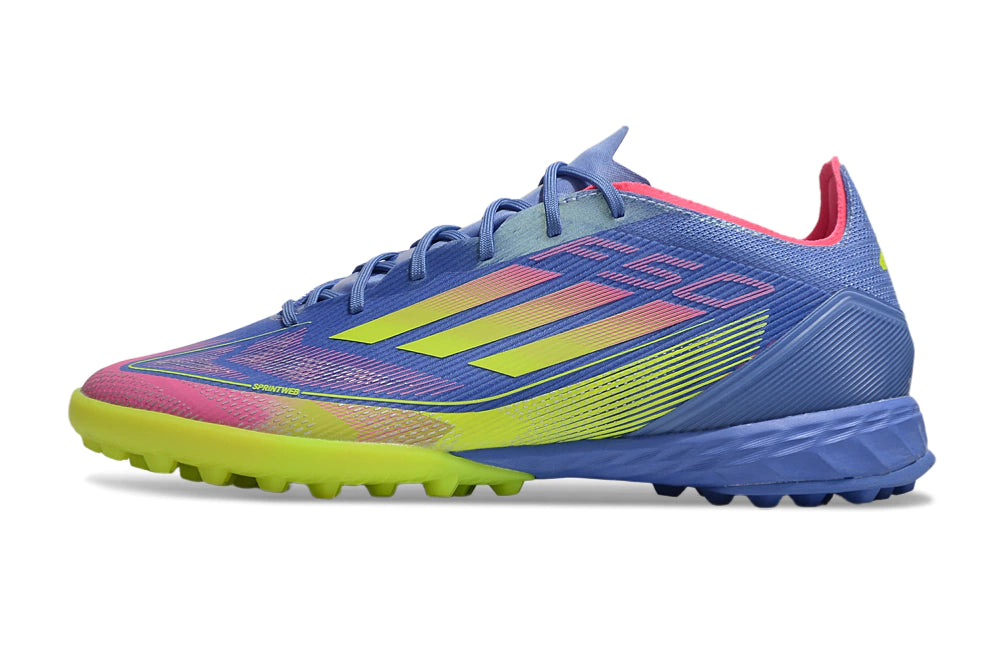 Chuteira Adidas X F50 Pro Society - Azul/Verde/Rosa