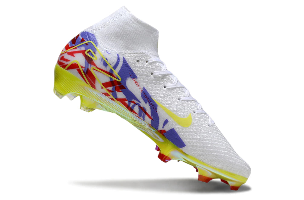 Chuteira Nike Air Zoom Mercurial Superfly 10 Elite Campo - Branco/Vermelho/Roxo