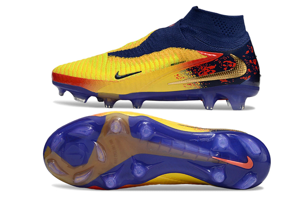 Chuteira Nike Phantom 6 Elite Botinha Campo - Amarelo/Azul