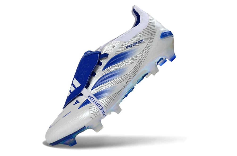 Chuteira Adidas Predator Tongue 26 Elite FG - Branco/Azul