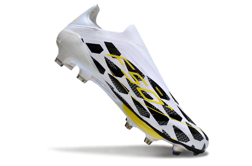 Chuteira Adidas F50+ Elite Campo - Branco/Preto/Dourado