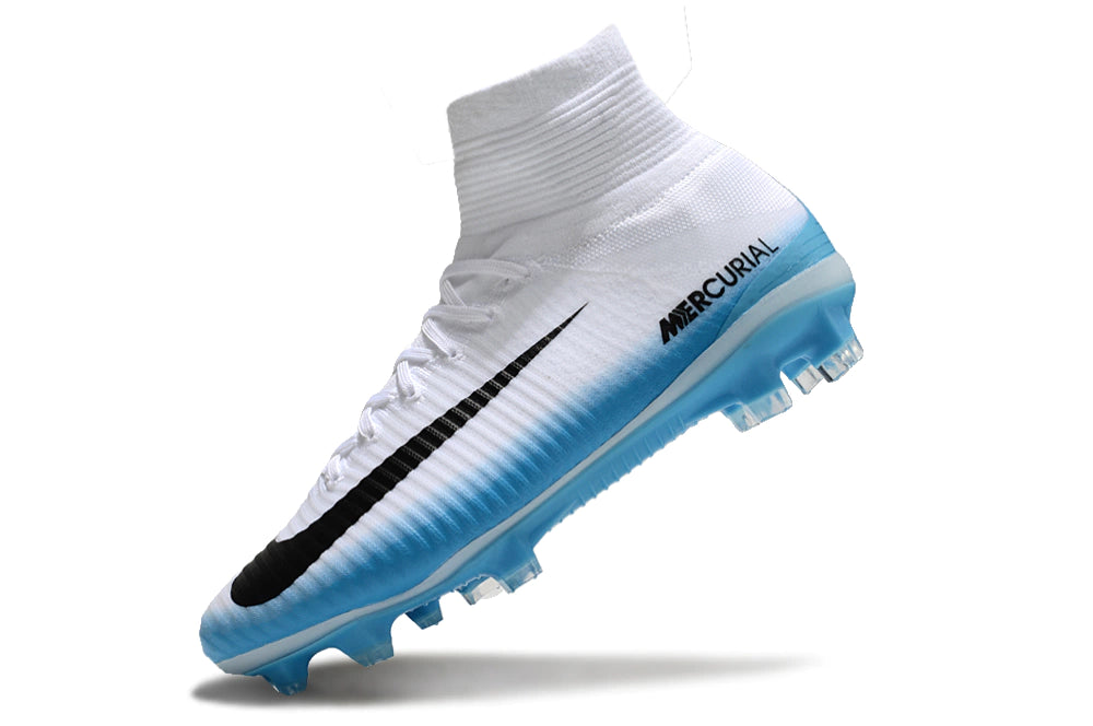 Chuteira Nike Mercurial Superfly 5 Elite Campo - Azul/Branco