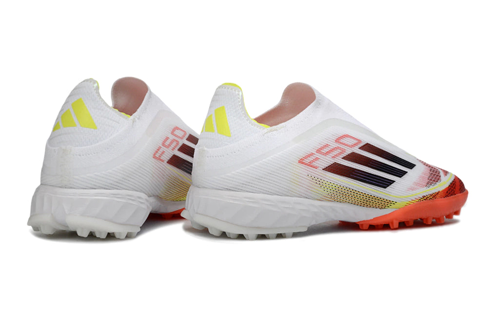 Chuteira Adidas F50 Pro Laceless Society - Branco/Laranja