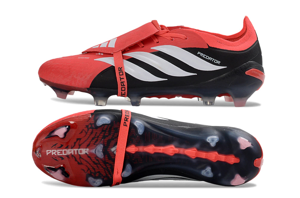 Chuteira Adidas Predator Tongue 26 Elite FG - Vermelho/Preto