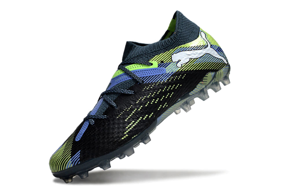 Chuteira Puma Future 7 Match MG - Azul/Verde/Preto