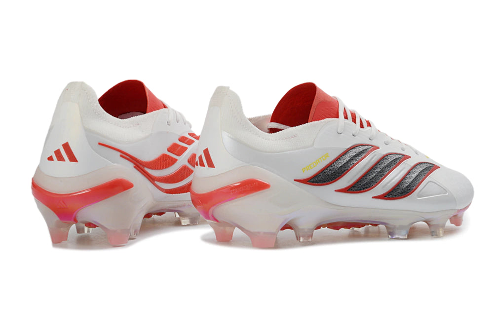 Chuteira Adidas Predator Elite 26 Campo FG - Branco/Vermelho