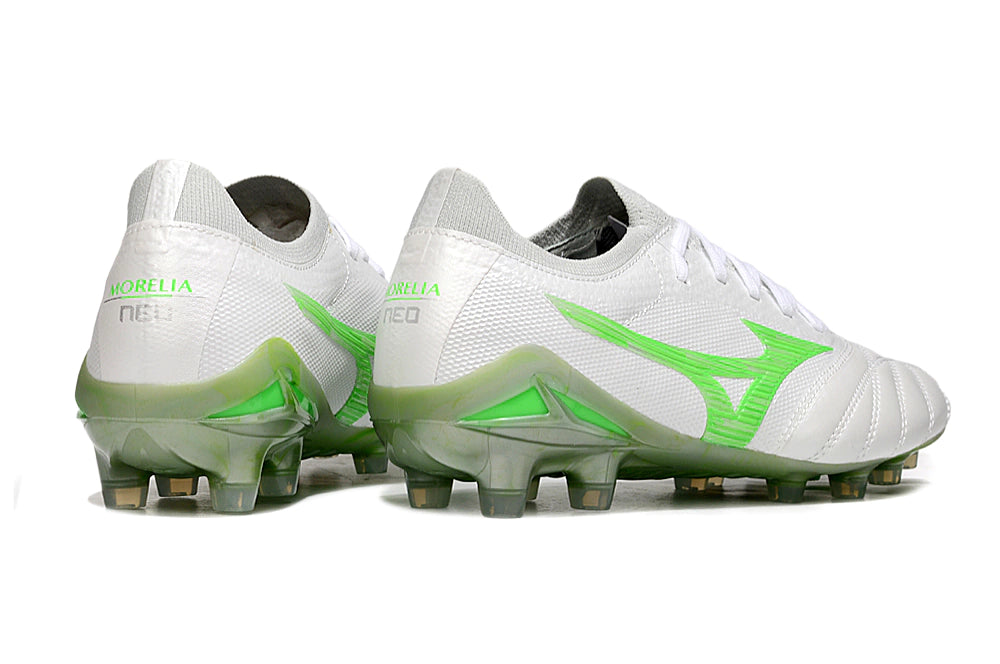 Chuteira Mizuno Morelia Neo 4 Campo - Branco/Verde