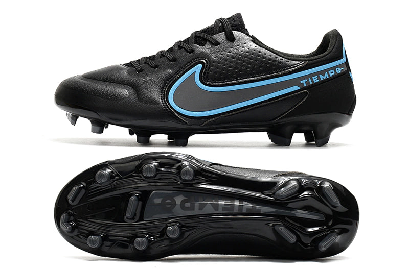 Chuteira Nike Tiempo 9 Elite Campo FG "Black Pack"