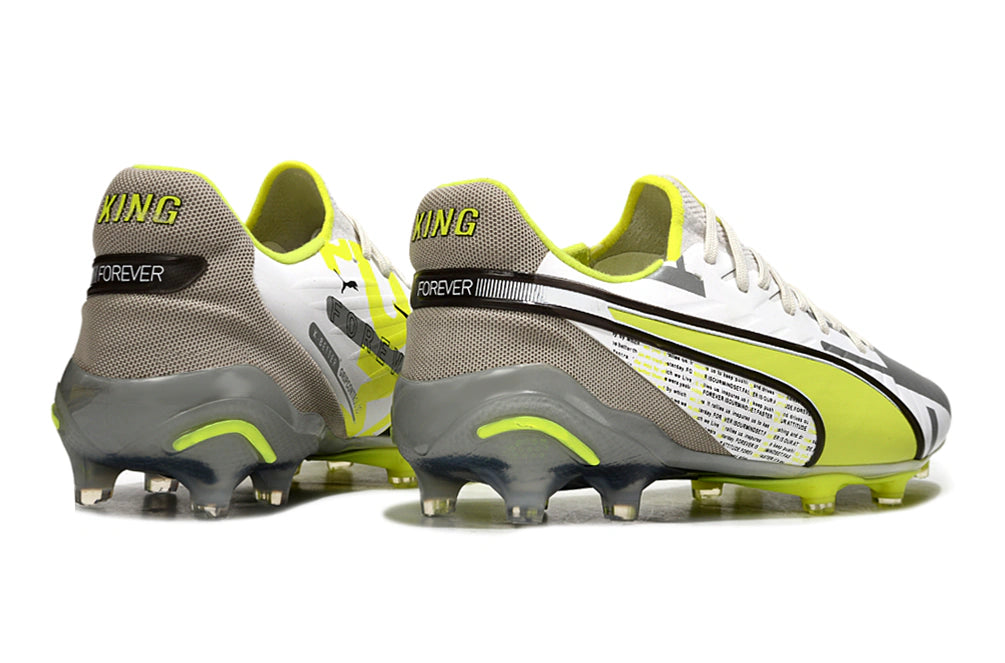 Chuteira Puma King Ultimate X FG - Branco/Verde