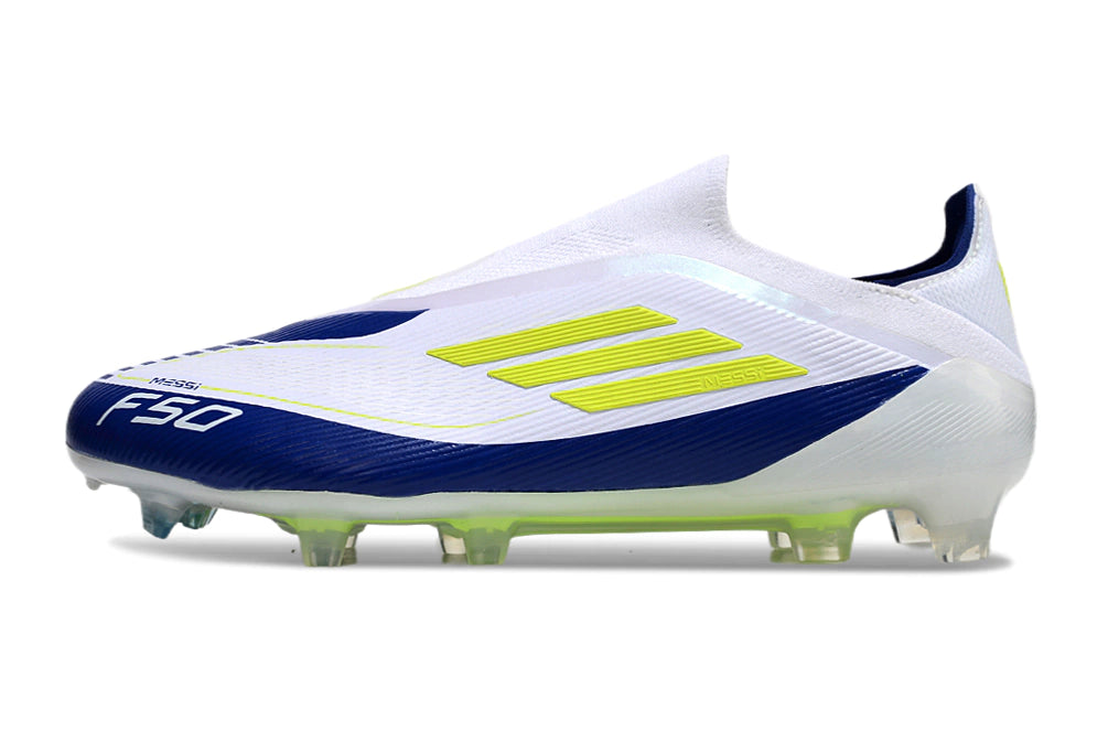 Chuteira Adidas F50 X Laceless Campo - Branco/Azul