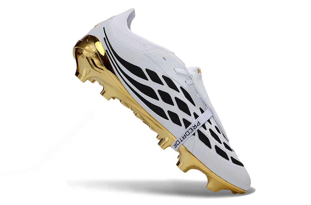 Chuteira Adidas Predator Tongue 26 Elite FG - Branco/Dourado