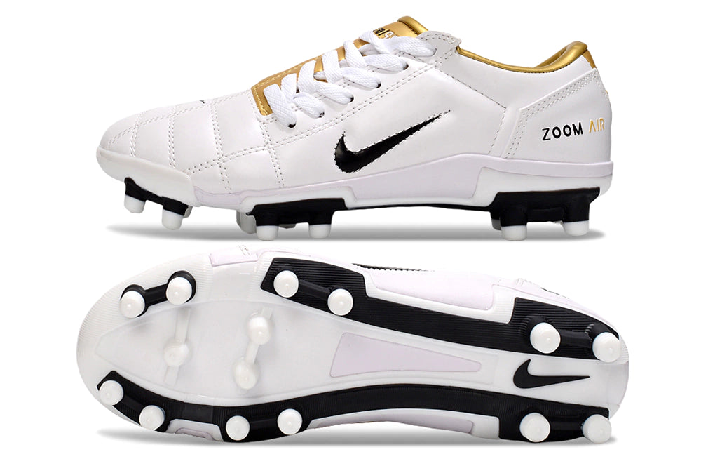 Chuteira Nike Total 90 Campo - Branco/Dourado
