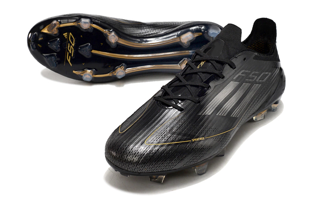 Chuteira Adidas F50 X Campo - Preto/Dourado