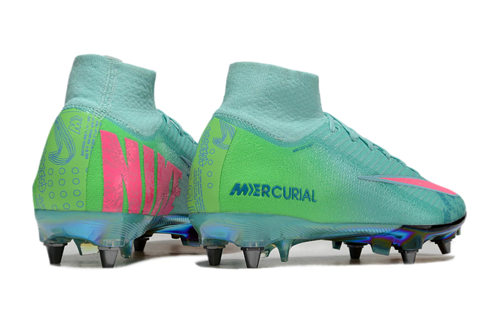 Chuteira Nike Air Zoom Mercurial Superfly 10 Elite SG - Verde/Azul