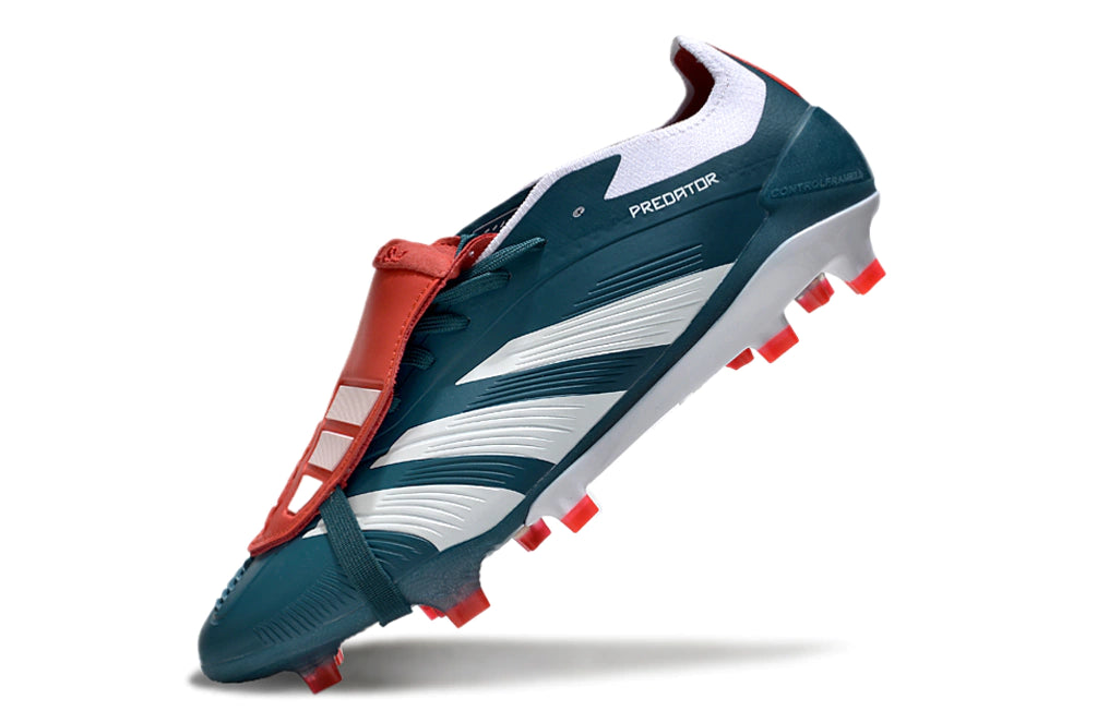 Chuteira Adidas Predator Elite Campo FG - Azul escuro/Branco/Vermelho