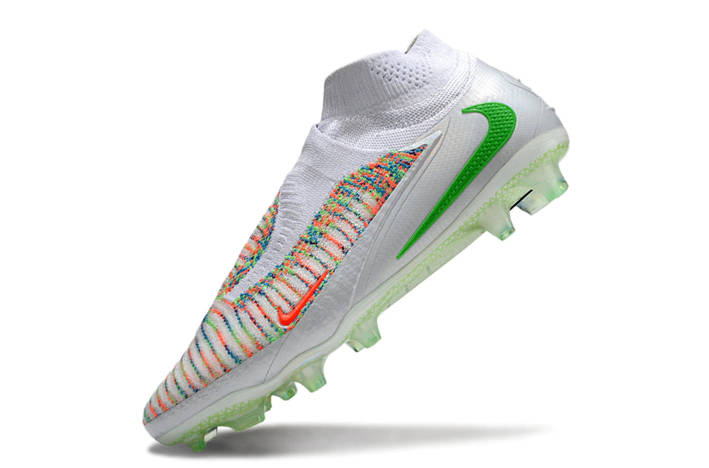 Chuteira Nike Phantom 6 Elite Botinha Campo - Branco/Verde