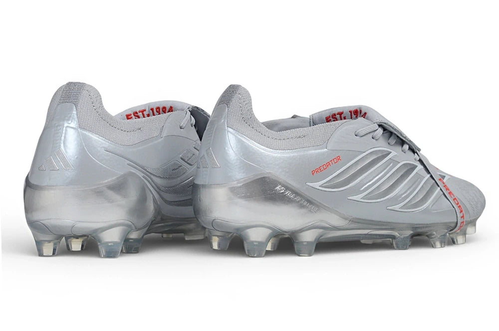 Chuteira Adidas Predator Tongue 26 Elite FG - Prata