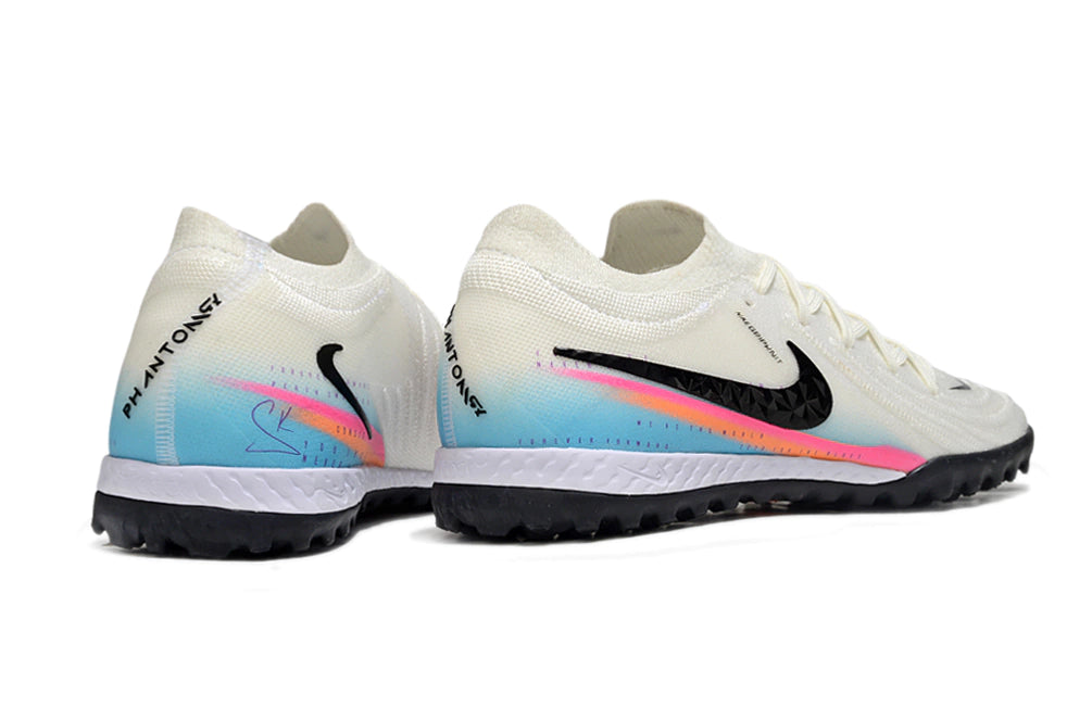 Chuteira Nike Phantom GX 2 Elite Society TF - Branco/Azul