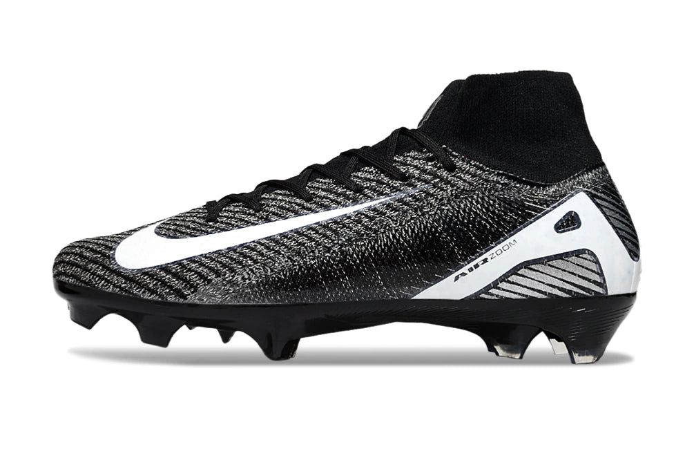 Chuteira Nike Air Zoom Mercurial Superfly 10 Elite Campo - Preto/Branco