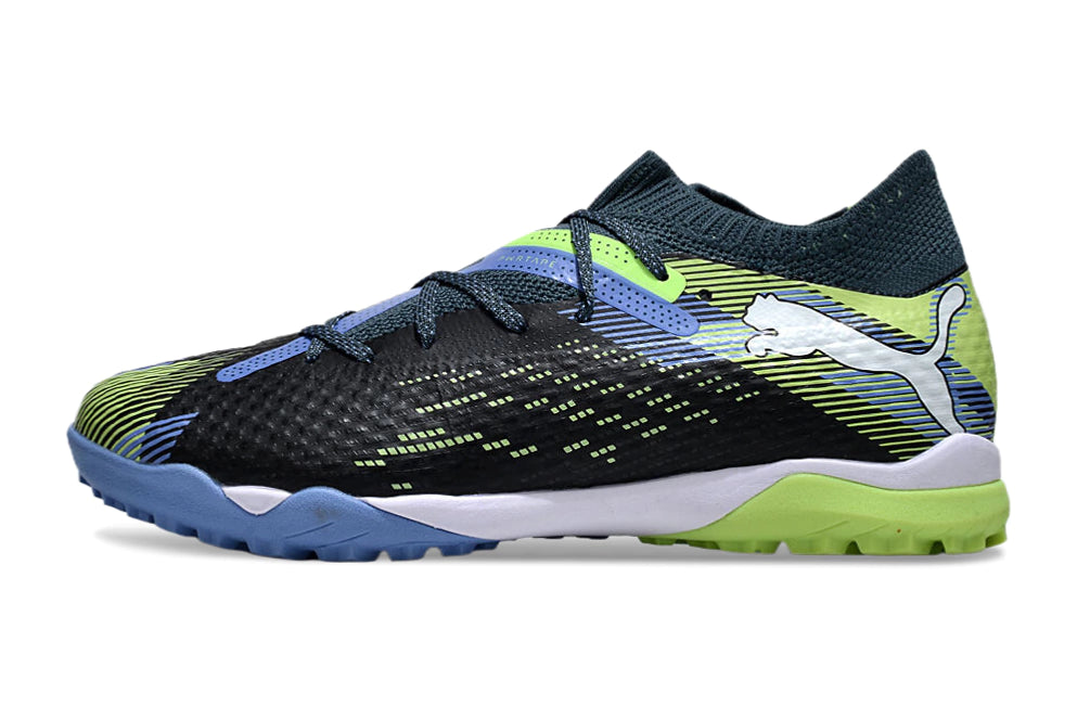 Chuteira Puma Future 7 Match Society - Preto/Azul/Verde