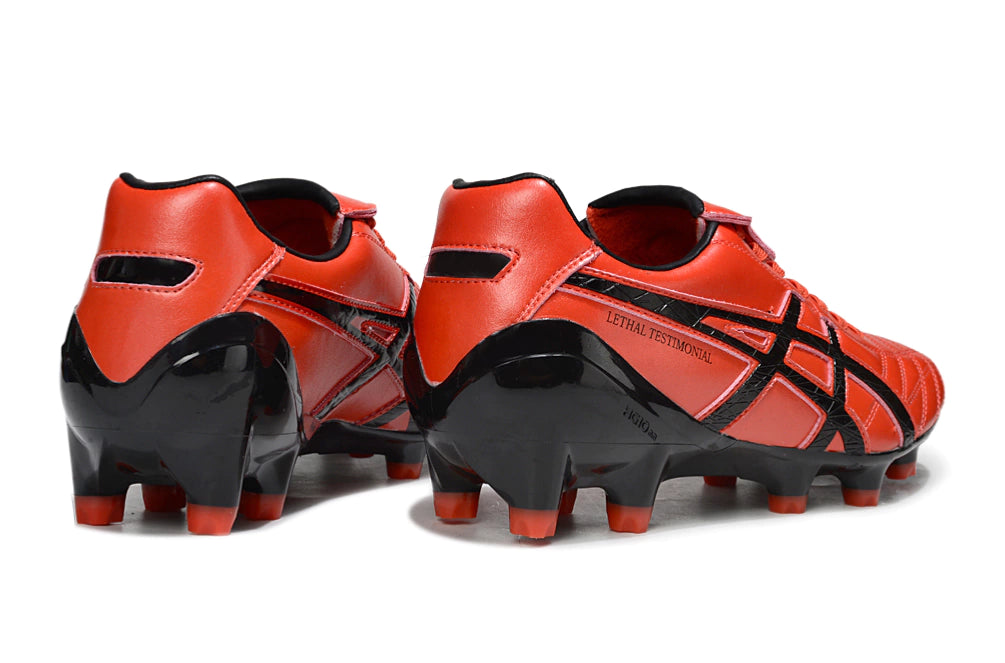 Chuteira Campo Asics Lethal Testimonial 4 IT - Vermelho/Preto