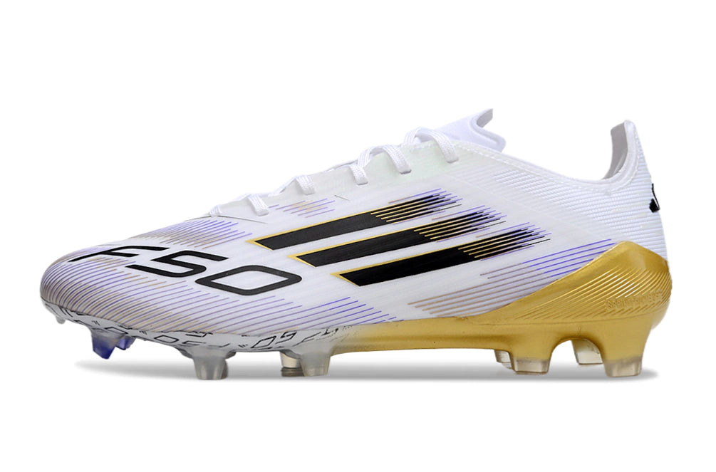 Chuteira Adidas F50 X Campo - Branco/Dourado/Preto