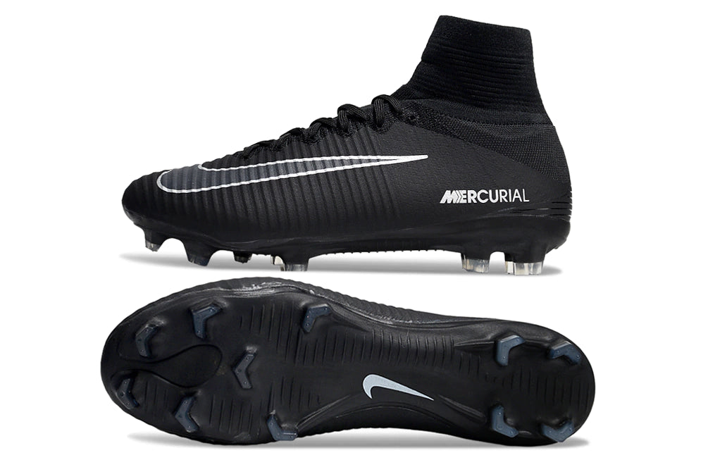 Chuteira Nike Mercurial Superfly 5 Elite Campo - Preto/Branco